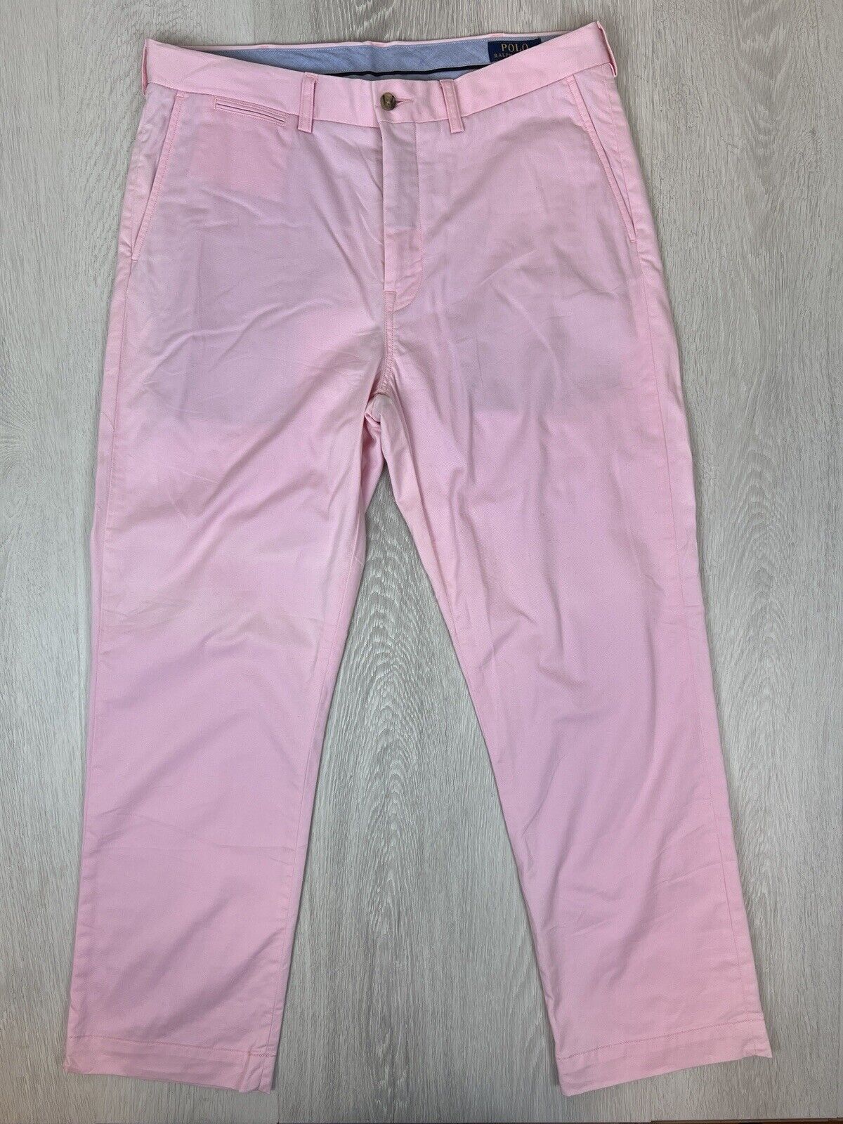 Polo Ralph Lauren Mens Classic Fit Stretch Pink Chinos Size 34/30