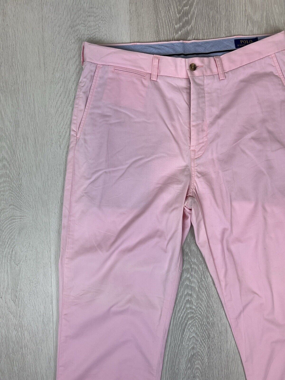 Polo Ralph Lauren Mens Classic Fit Stretch Pink Chinos Size 34/30