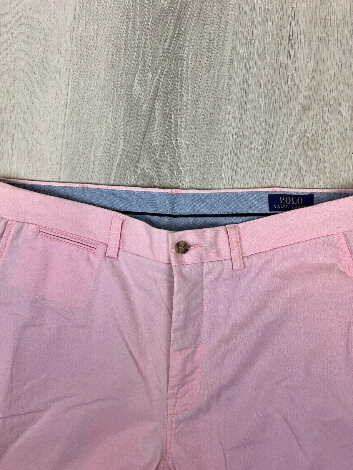 Polo Ralph Lauren Mens Classic Fit Stretch Pink Chinos Size 34/30