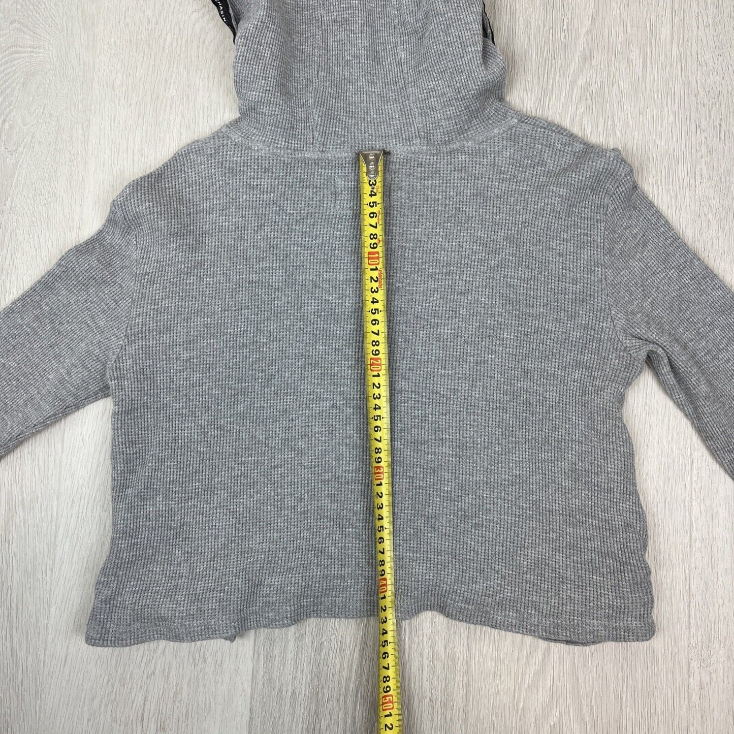LSKD Womens Cropped Waffle Texture 1/4 Zip Hoodie Size 12