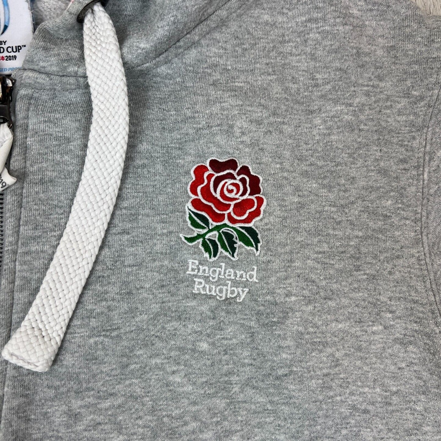 England Rugby World Cup Japan 2019 Mens Grey Hoodie Size Large