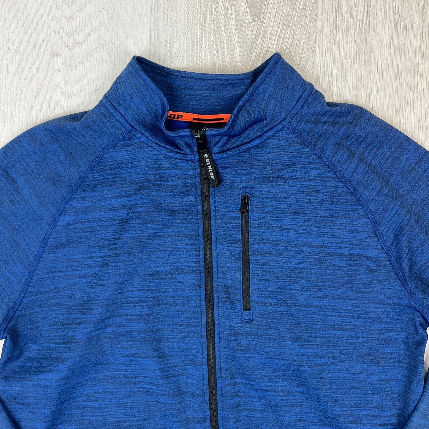 Dunlop Mens Full Zip Tech Fleece Blue Sweater Size Large
