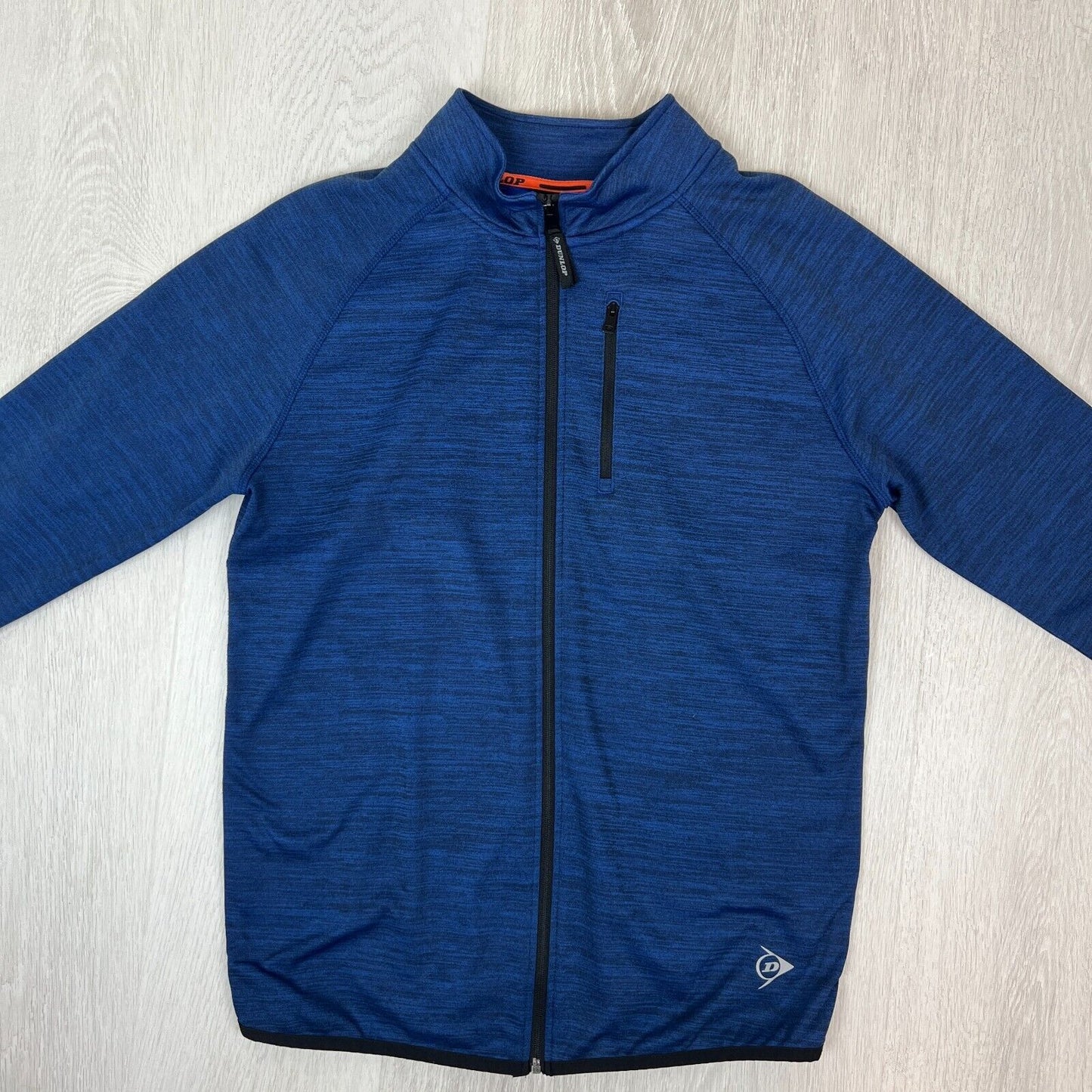 Dunlop Mens Full Zip Tech Fleece Blue Sweater Size Large