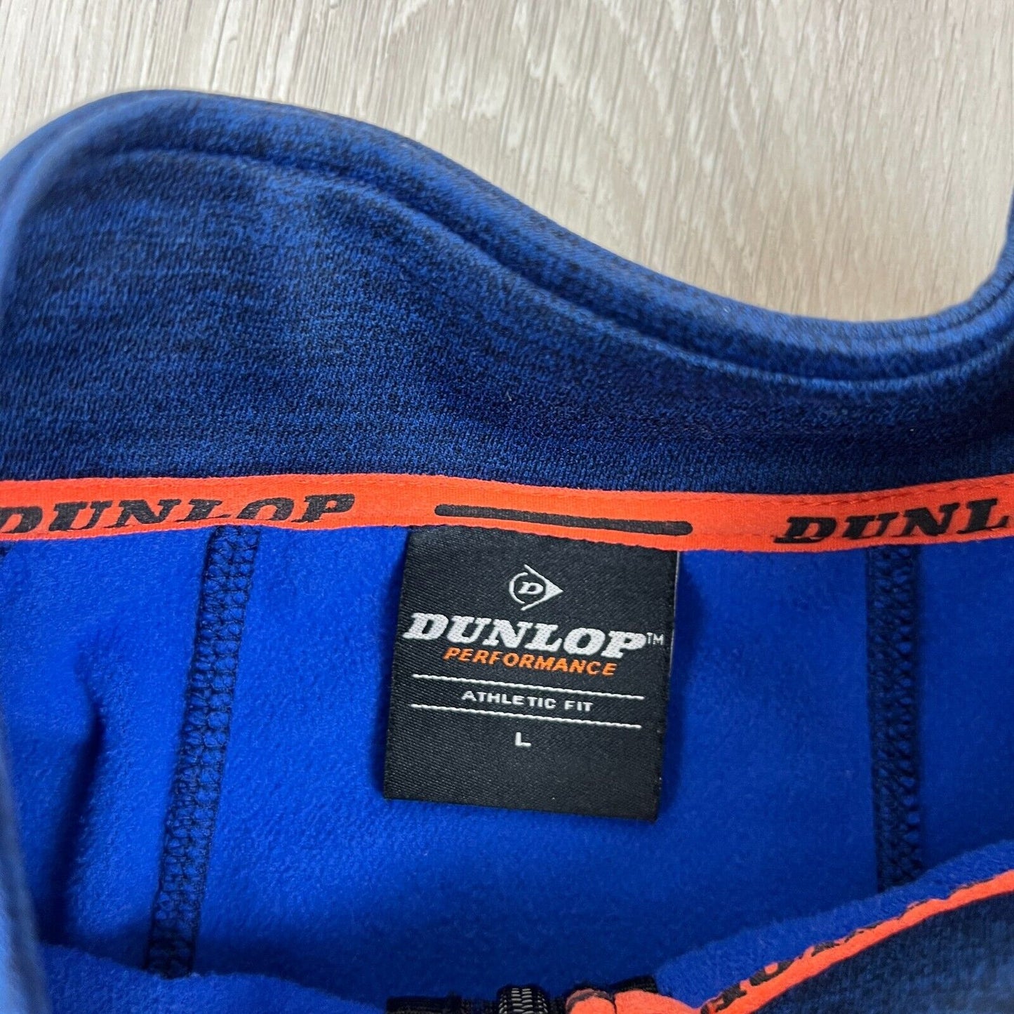 Dunlop Mens Full Zip Tech Fleece Blue Sweater Size Large