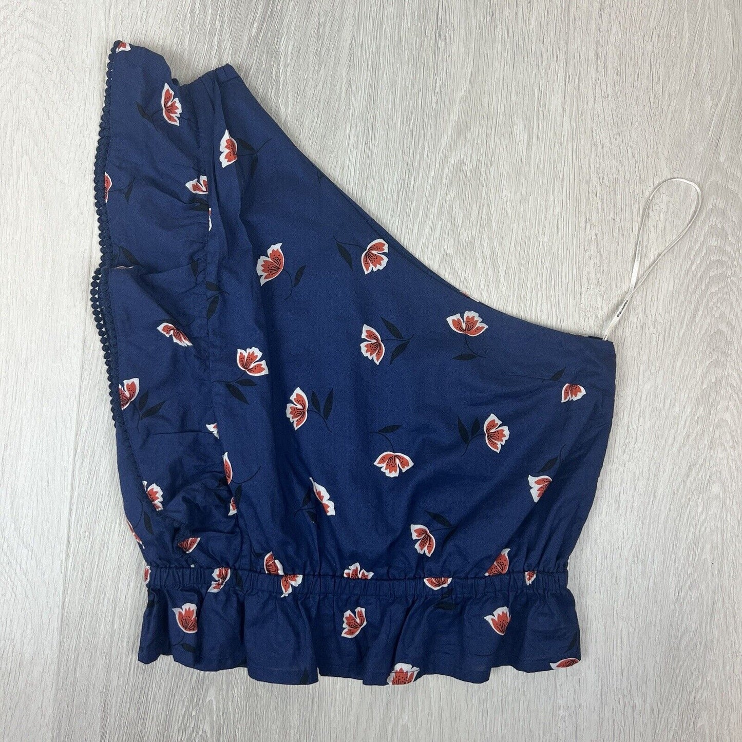 Country Road Womens Blue Asymmetrical One Sleeve Top Size 14