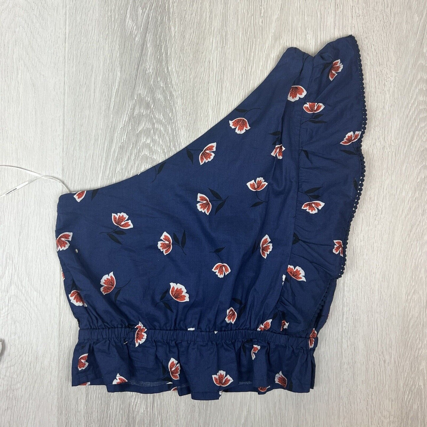 Country Road Womens Blue Asymmetrical One Sleeve Top Size 14