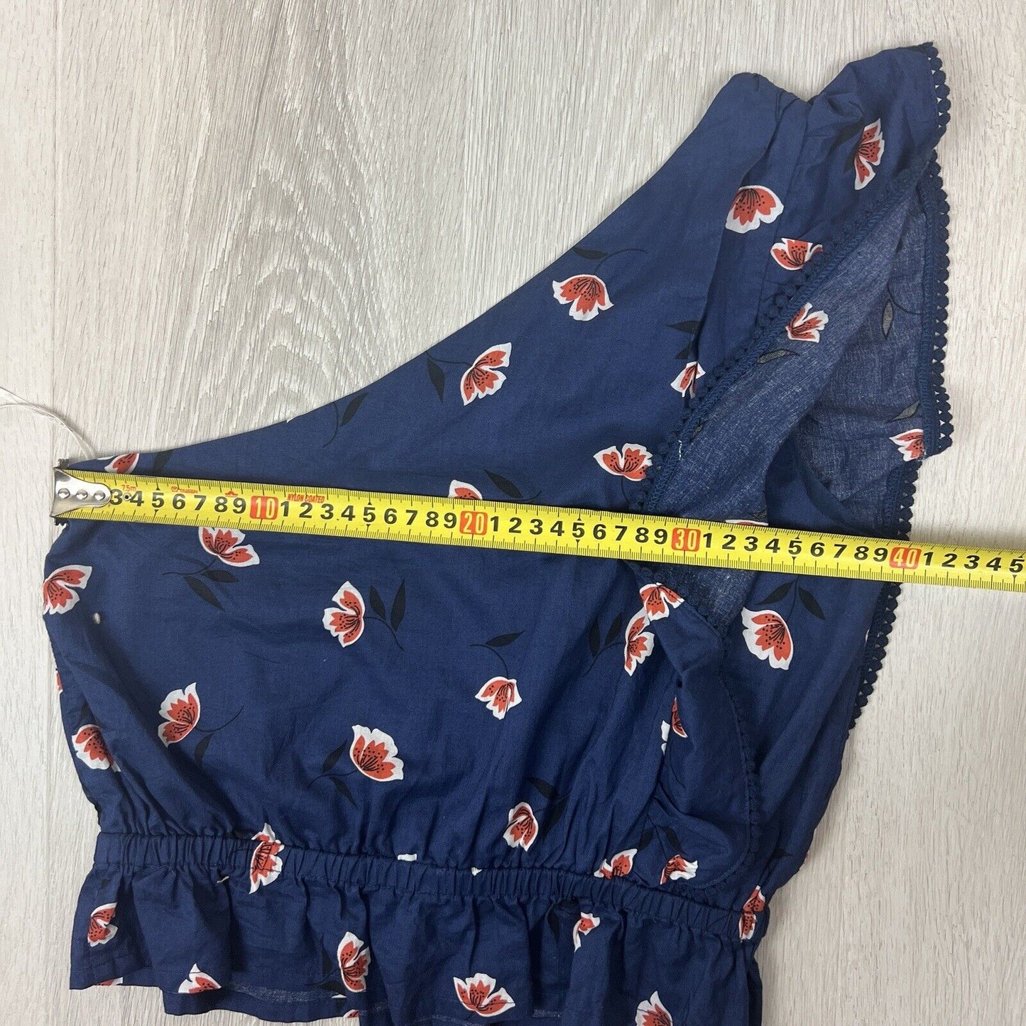 Country Road Womens Blue Asymmetrical One Sleeve Top Size 14