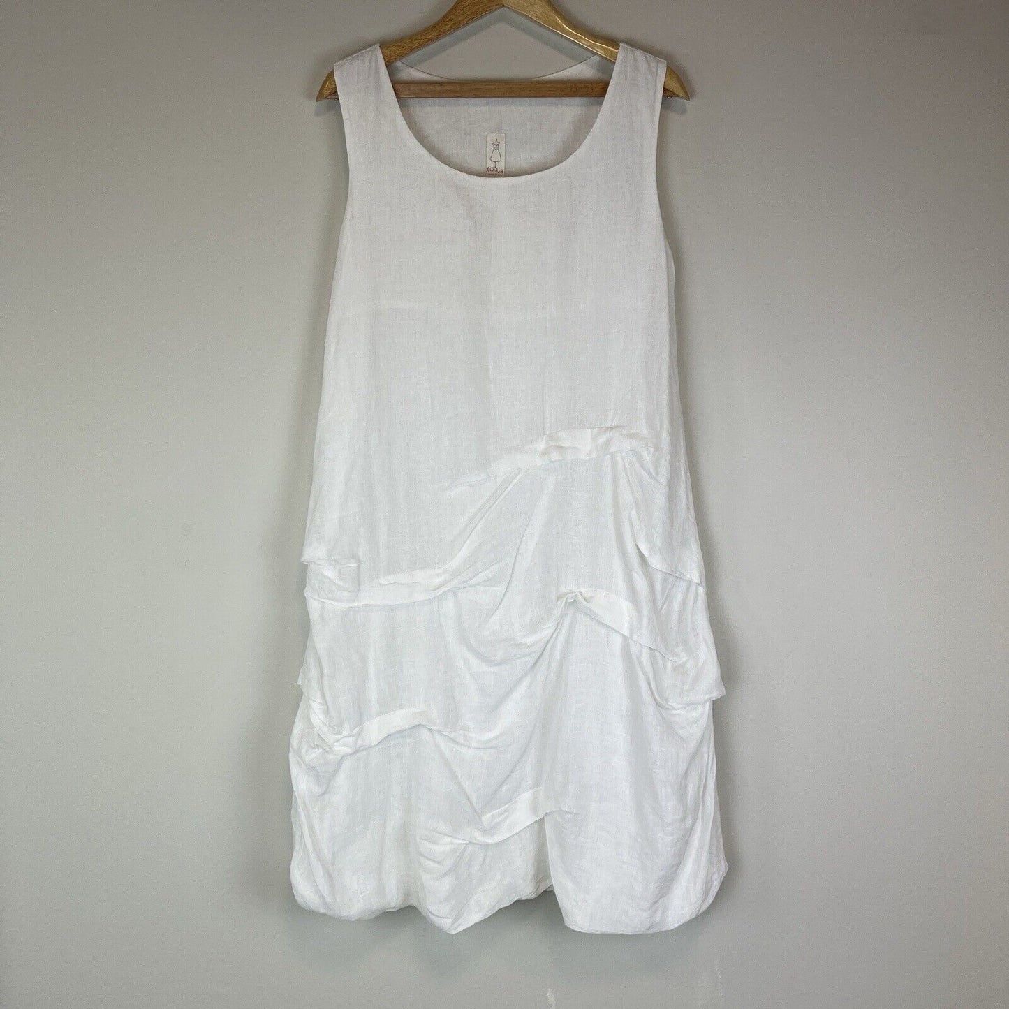Chalet Womens 100% Linen White Dress Size Large