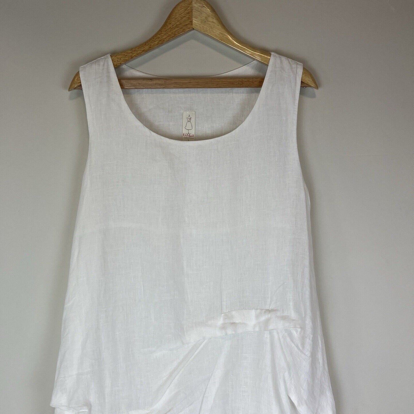 Chalet Womens 100% Linen White Dress Size Large