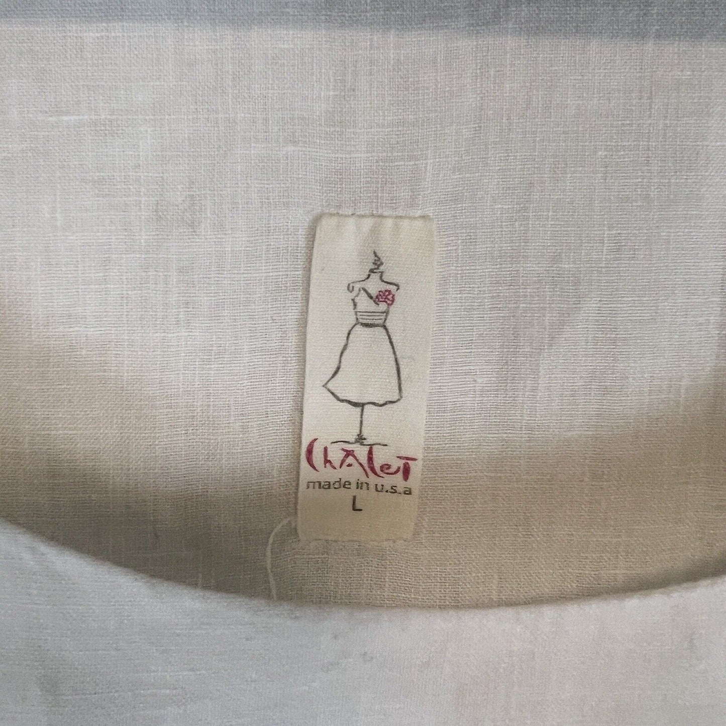 Chalet Womens 100% Linen White Dress Size Large