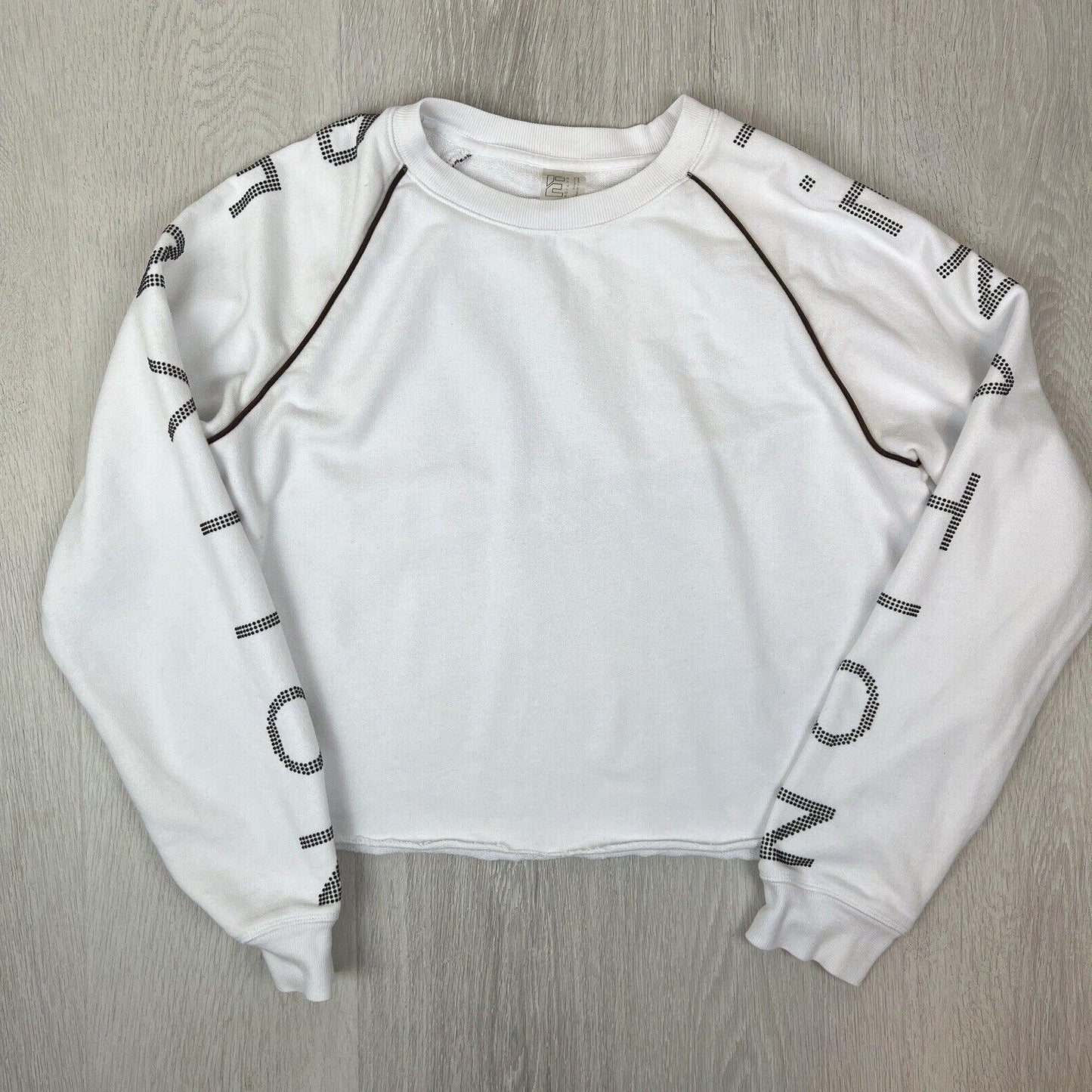 P.E Nation Womens White Cropped Pullover Sweatshirt Jumper Size Small