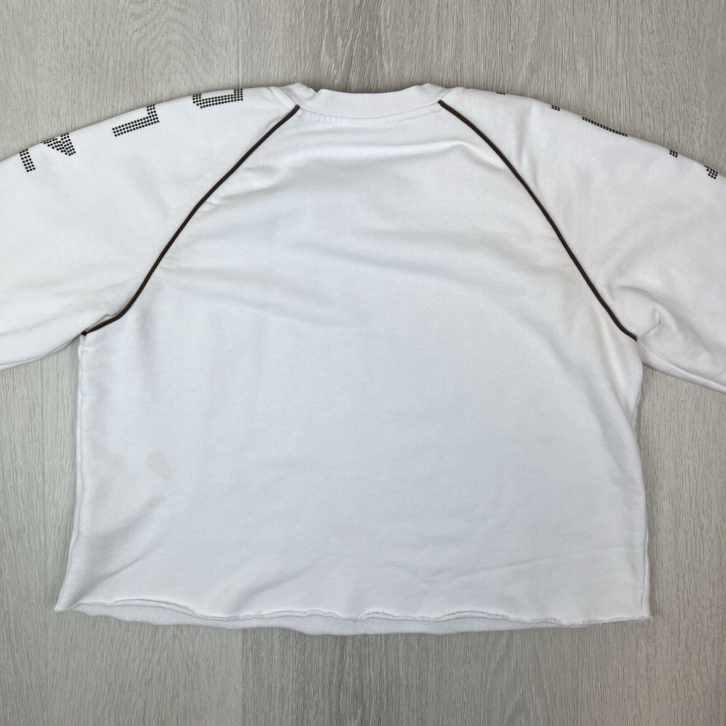 P.E Nation Womens White Cropped Pullover Sweatshirt Jumper Size Small