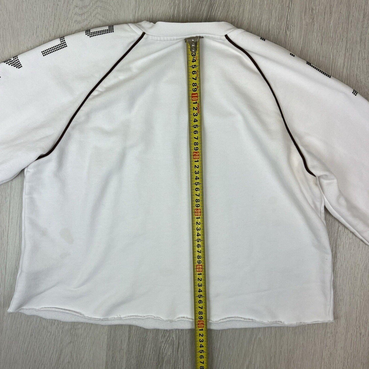 P.E Nation Womens White Cropped Pullover Sweatshirt Jumper Size Small