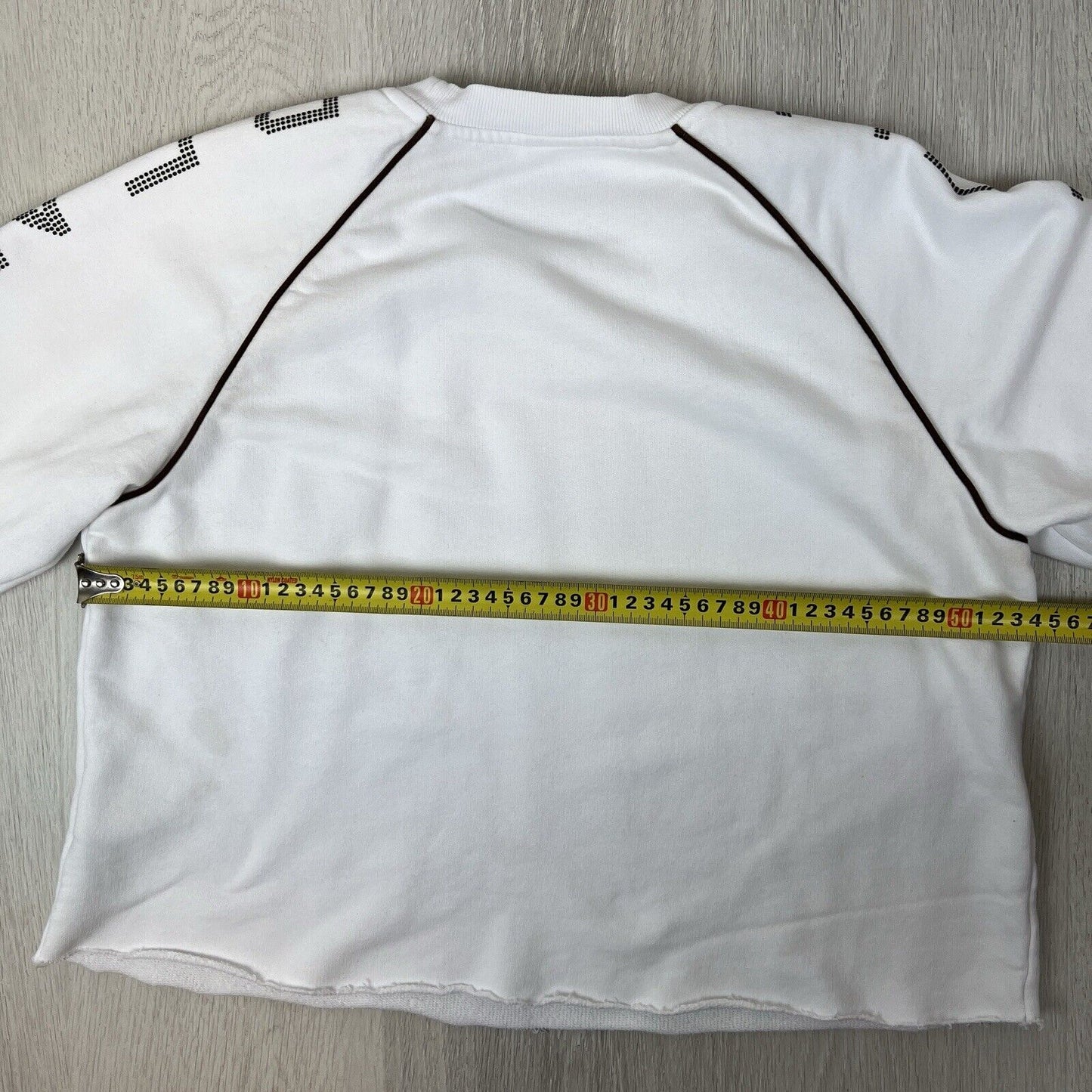 P.E Nation Womens White Cropped Pullover Sweatshirt Jumper Size Small