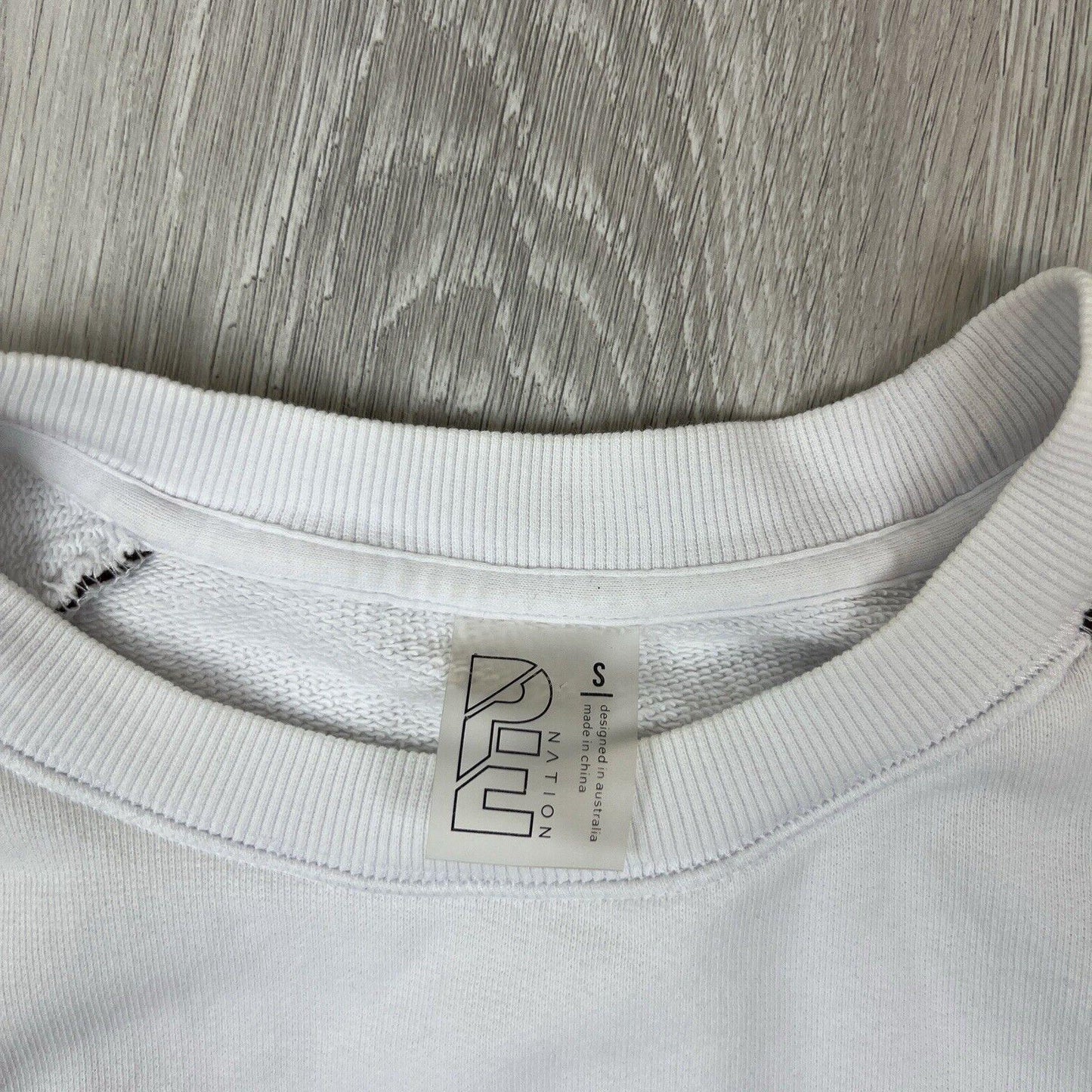 P.E Nation Womens White Cropped Pullover Sweatshirt Jumper Size Small
