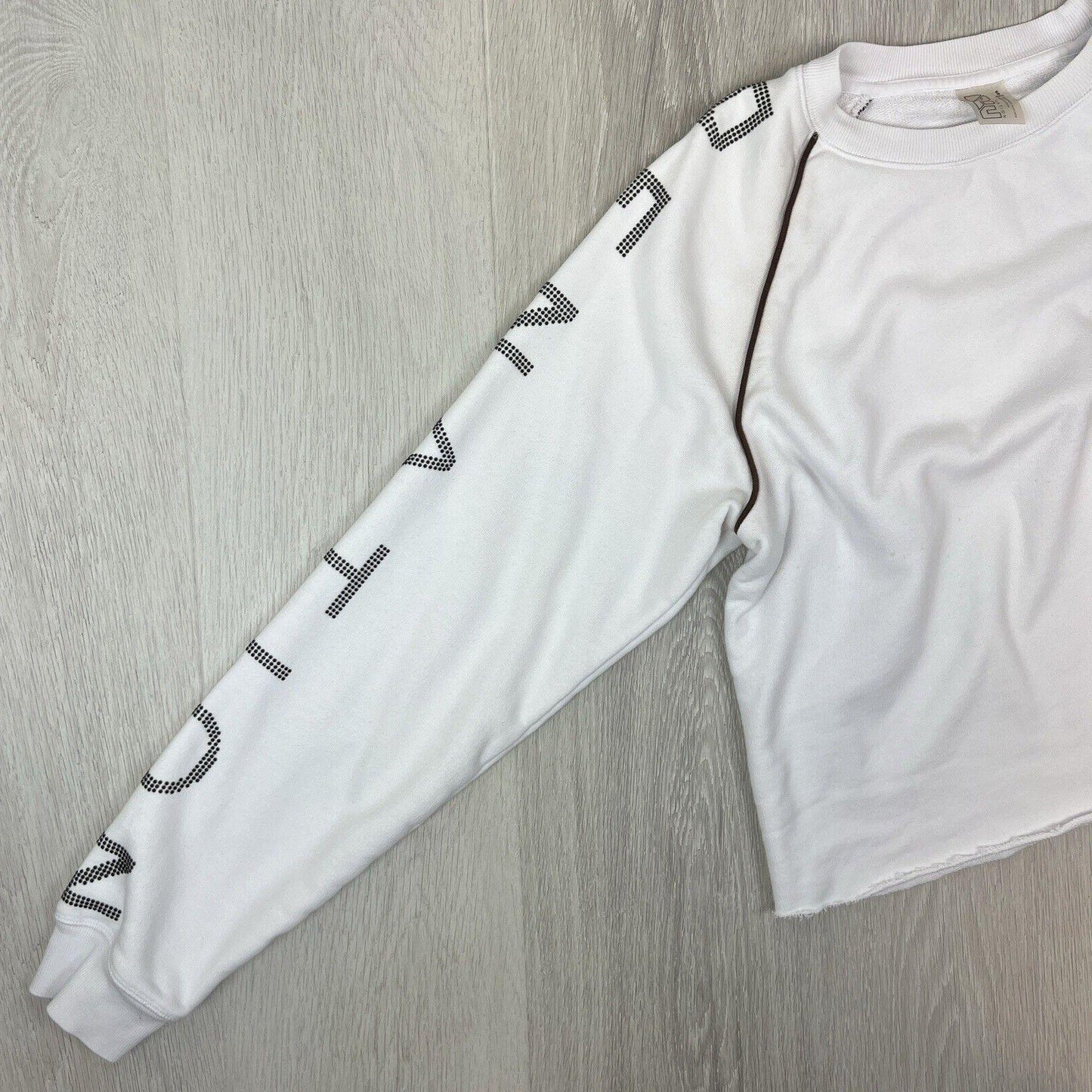 P.E Nation Womens White Cropped Pullover Sweatshirt Jumper Size Small