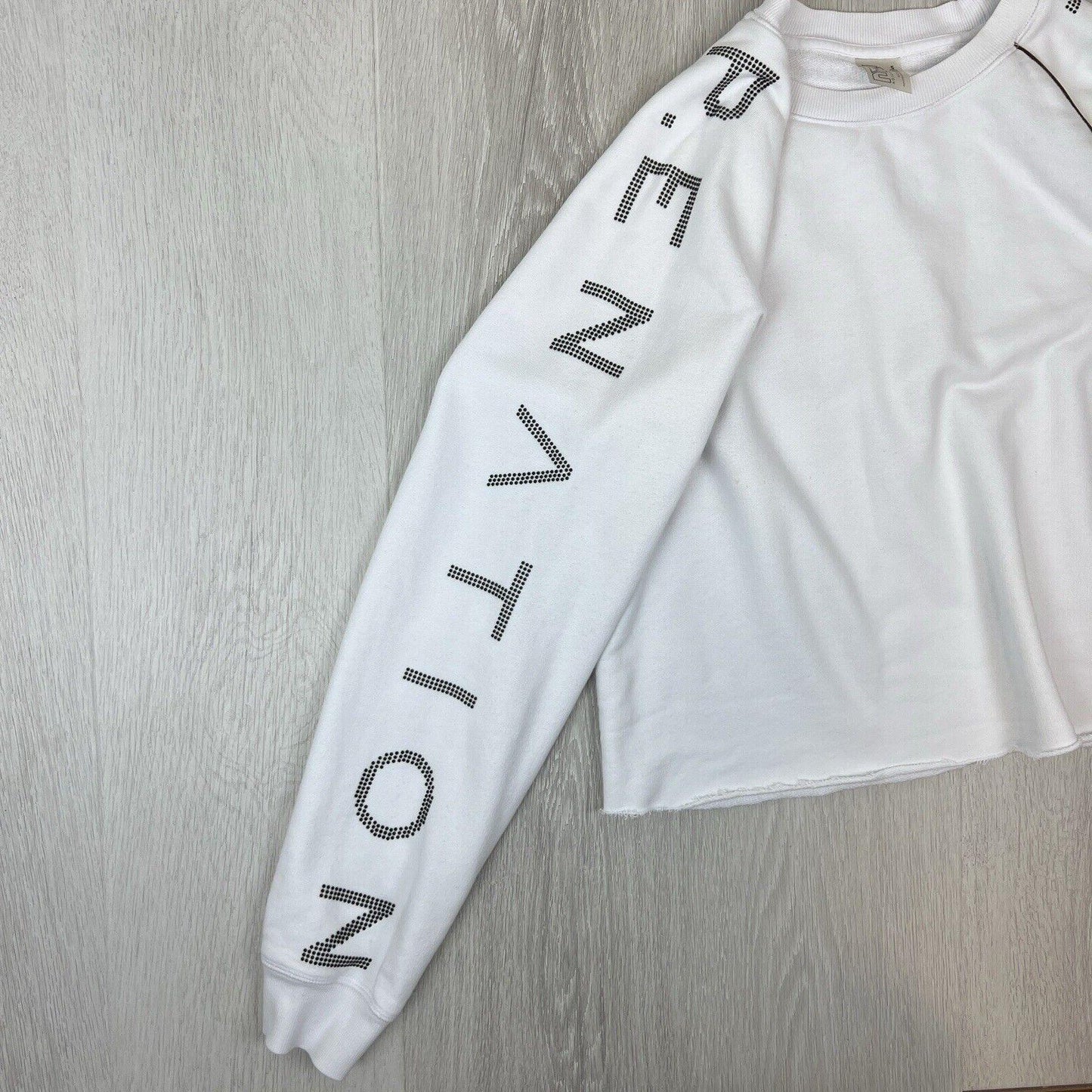 P.E Nation Womens White Cropped Pullover Sweatshirt Jumper Size Small