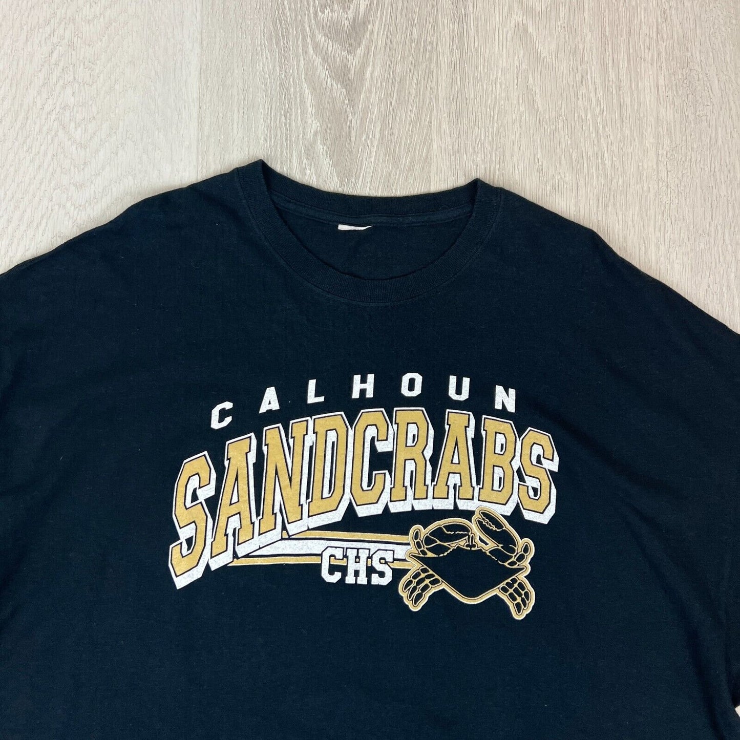 Calhoun Sandcrabs US Sports Texas High Scool Mens Black T-Shirt Size XL Approx