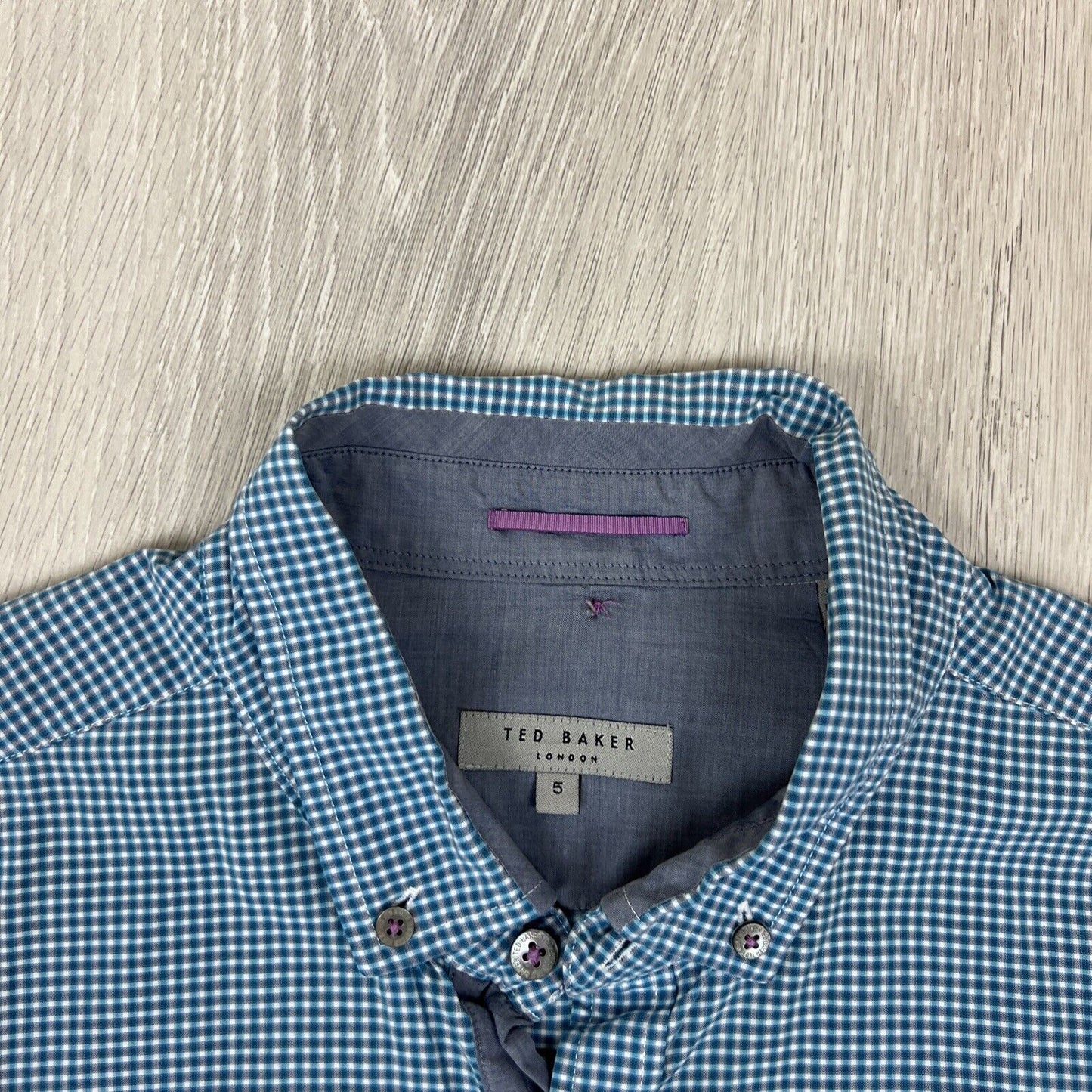 Ted Baker Mens Blu Long Sleeve Button Up Shirt Size 5