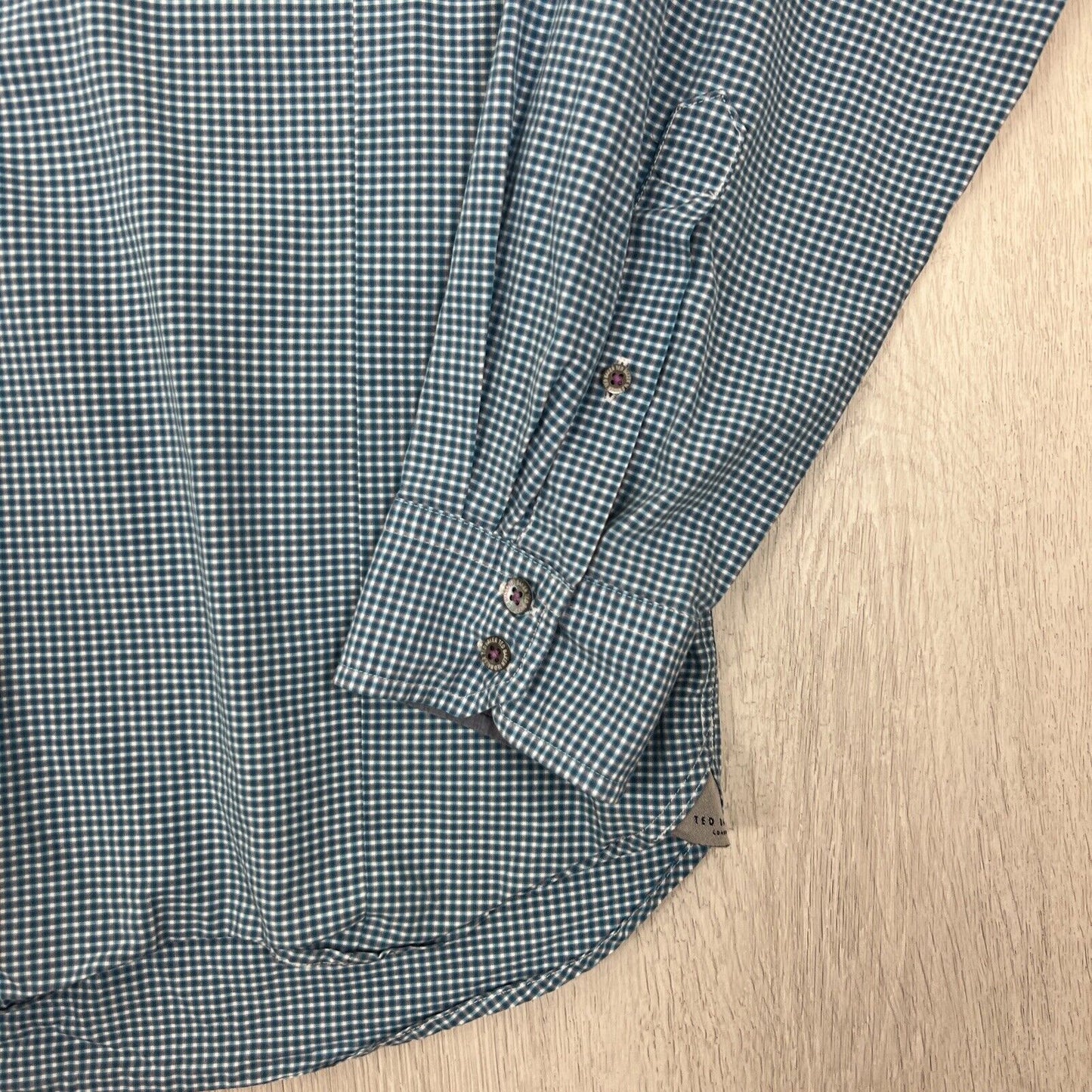 Ted Baker Mens Blu Long Sleeve Button Up Shirt Size 5