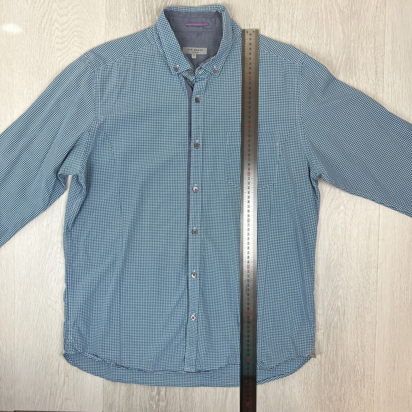 Ted Baker Mens Blu Long Sleeve Button Up Shirt Size 5