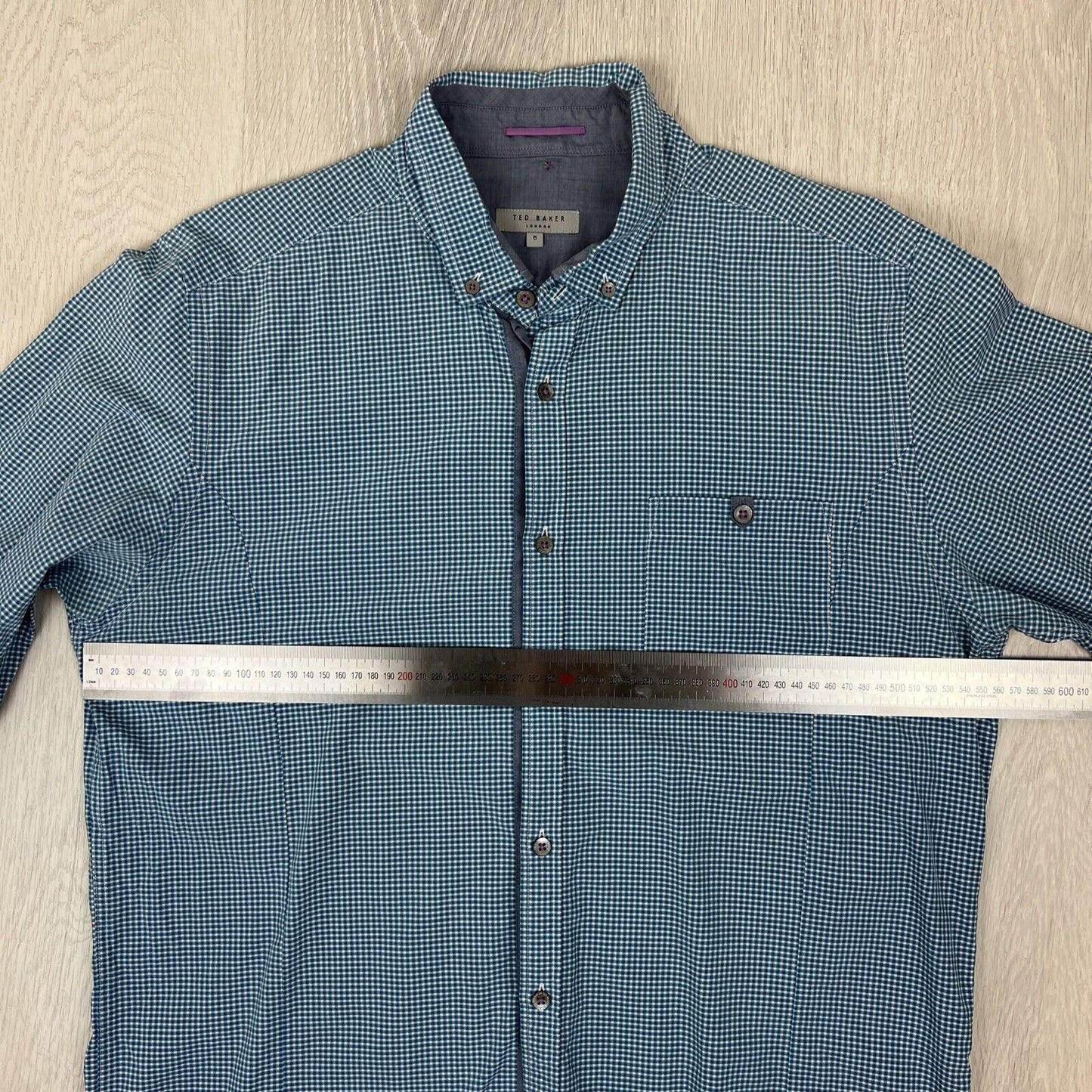 Ted Baker Mens Blu Long Sleeve Button Up Shirt Size 5