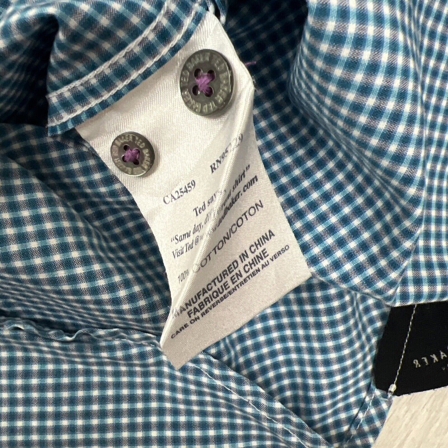 Ted Baker Mens Blu Long Sleeve Button Up Shirt Size 5