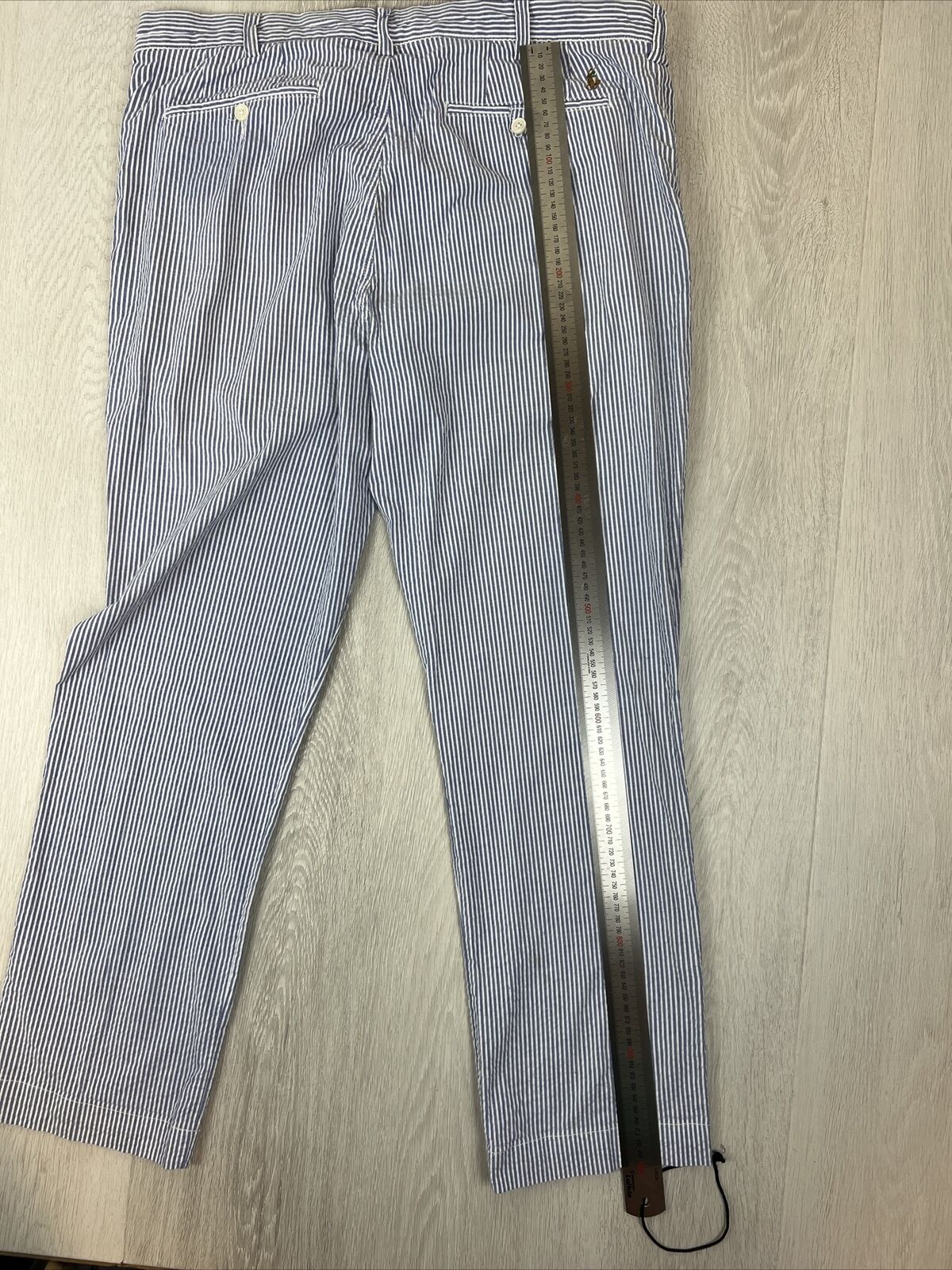 Polo Ralph Lauren Mens Stretch Straight Striped Cotton Pants Size 36/30
