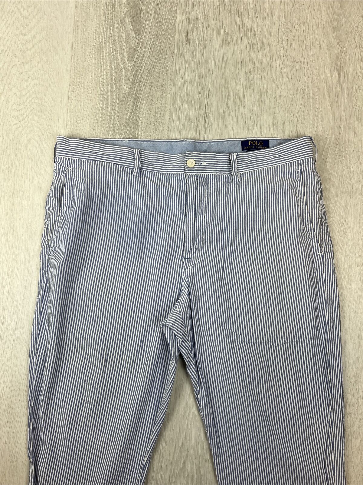 Polo Ralph Lauren Mens Stretch Straight Striped Cotton Pants Size 36/30