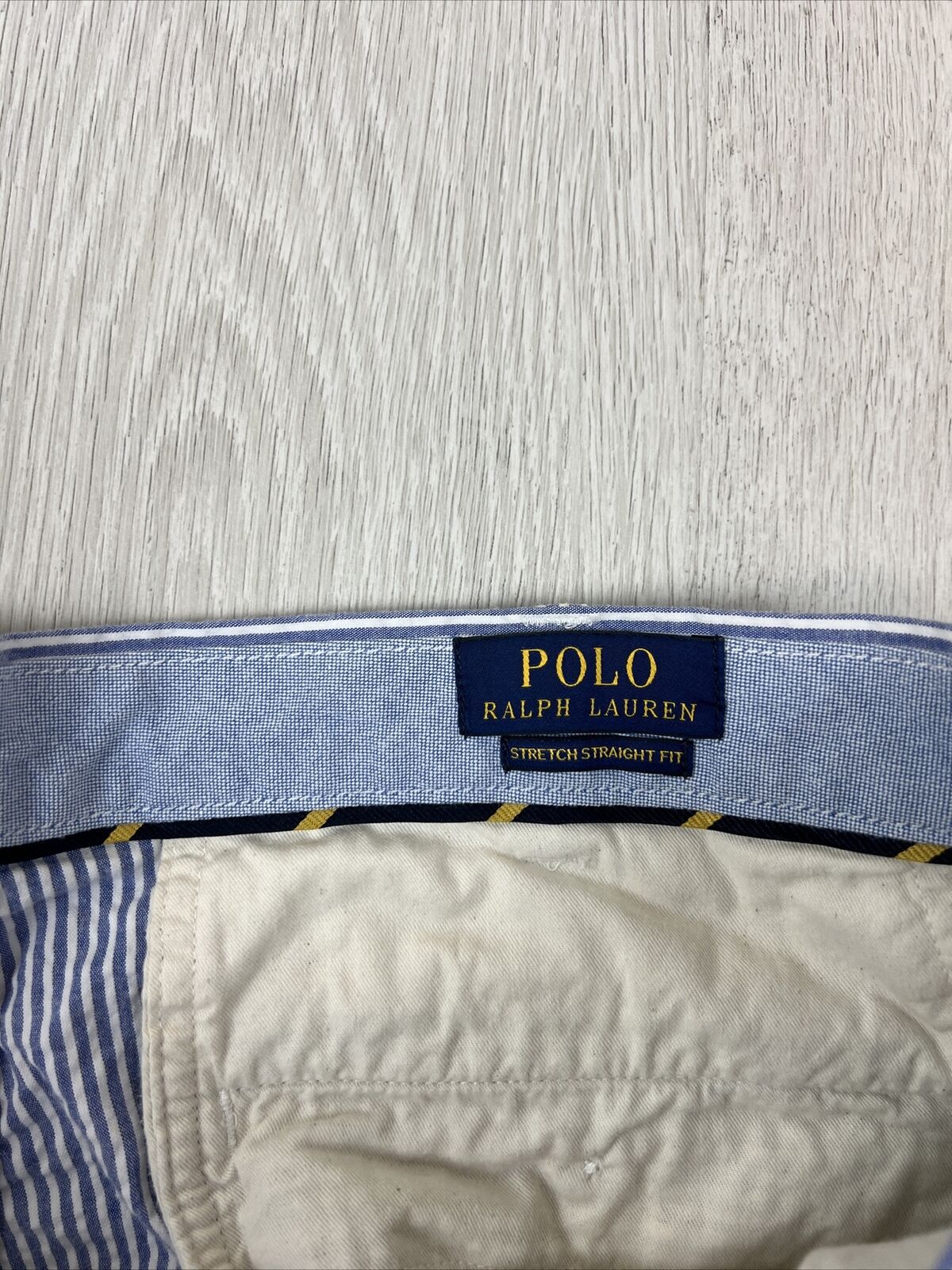 Polo Ralph Lauren Mens Stretch Straight Striped Cotton Pants Size 36/30