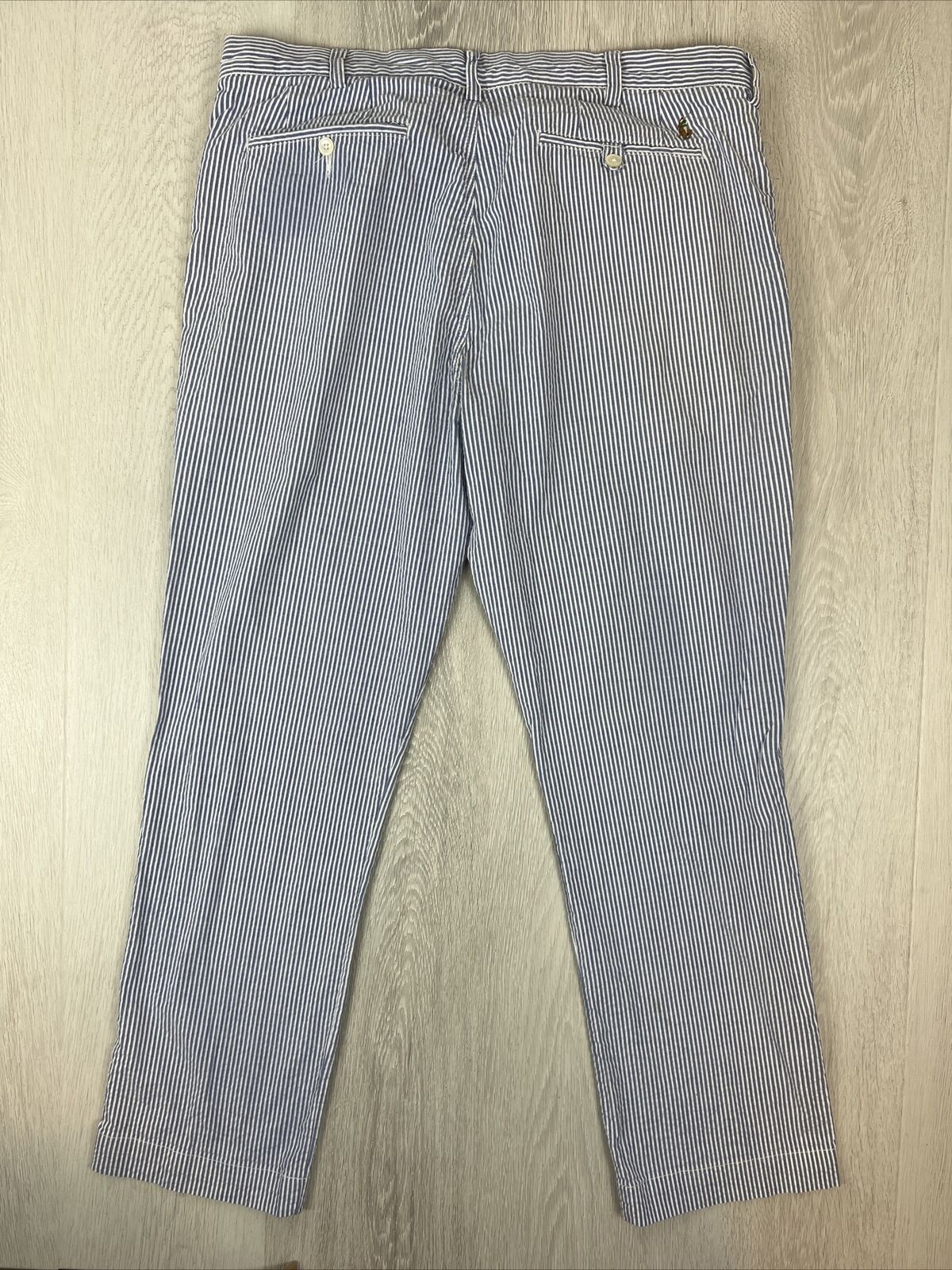 Polo Ralph Lauren Mens Stretch Straight Striped Cotton Pants Size 36/30