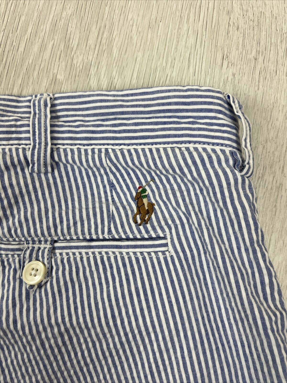 Polo Ralph Lauren Mens Stretch Straight Striped Cotton Pants Size 36/30