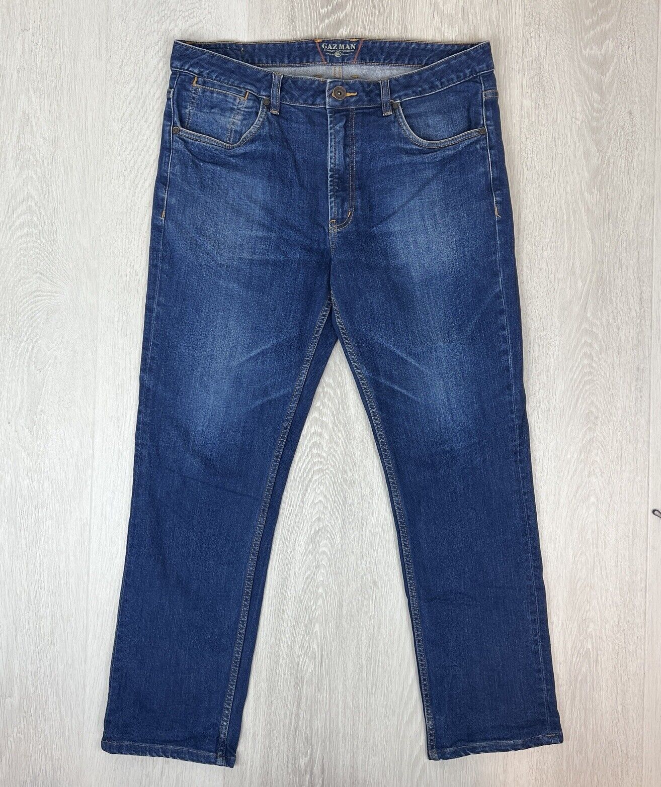 Gazman Mens Straight Stretch Denim Jeans Size 34