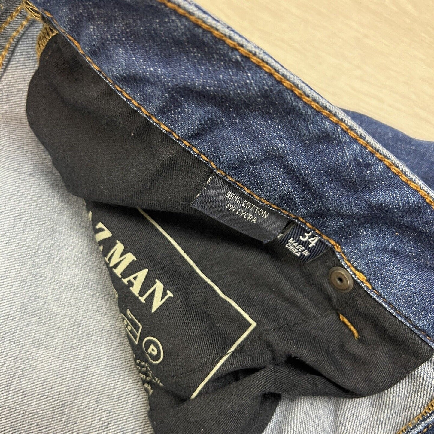 Gazman Mens Straight Stretch Denim Jeans Size 34
