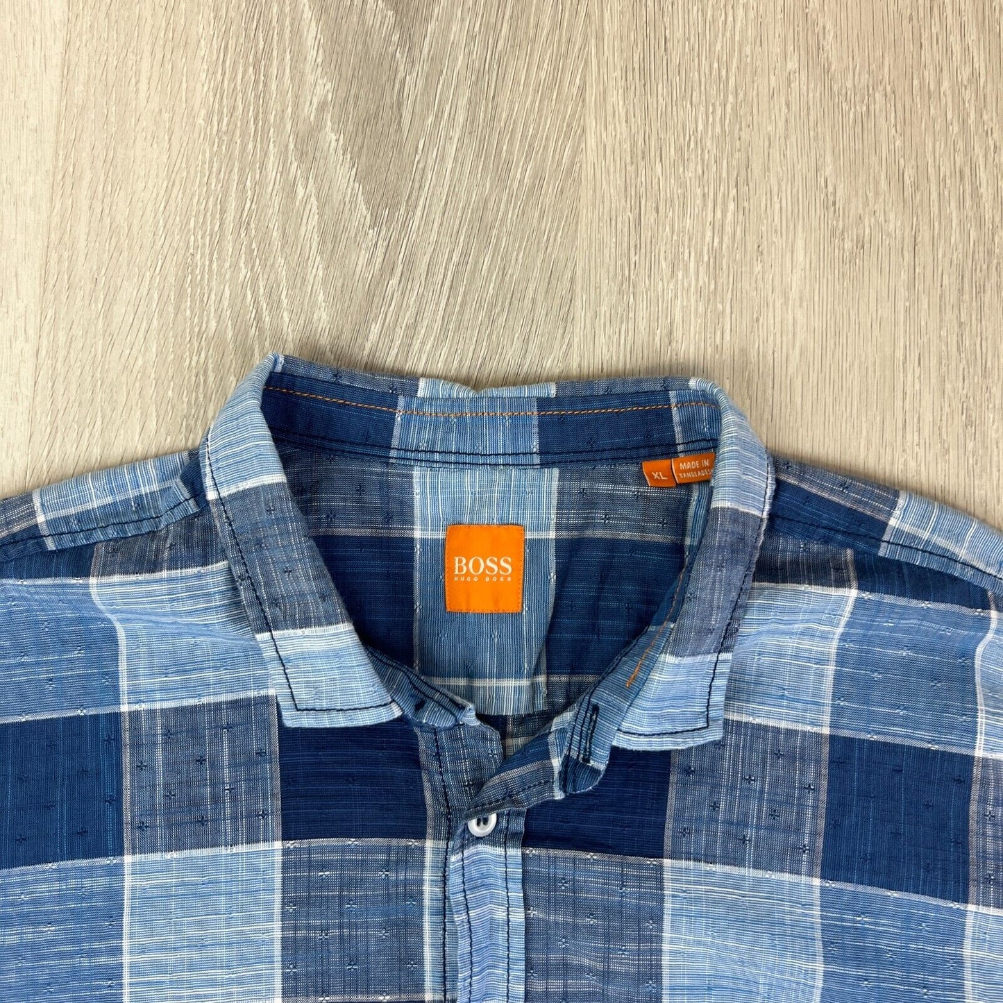 Hugo Boss Mens Short Sleeve Slim Fit Button Up Shirt Size XL