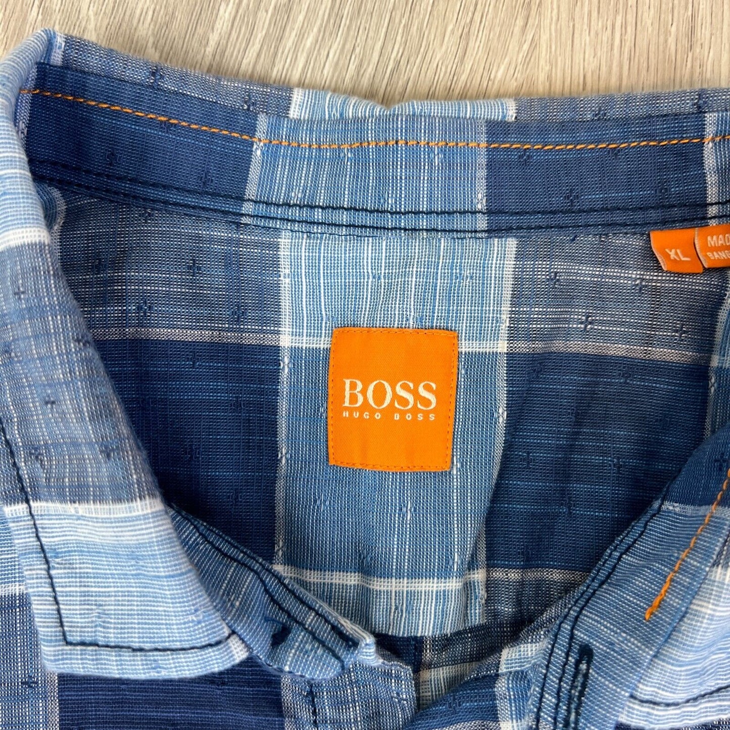 Hugo Boss Mens Short Sleeve Slim Fit Button Up Shirt Size XL