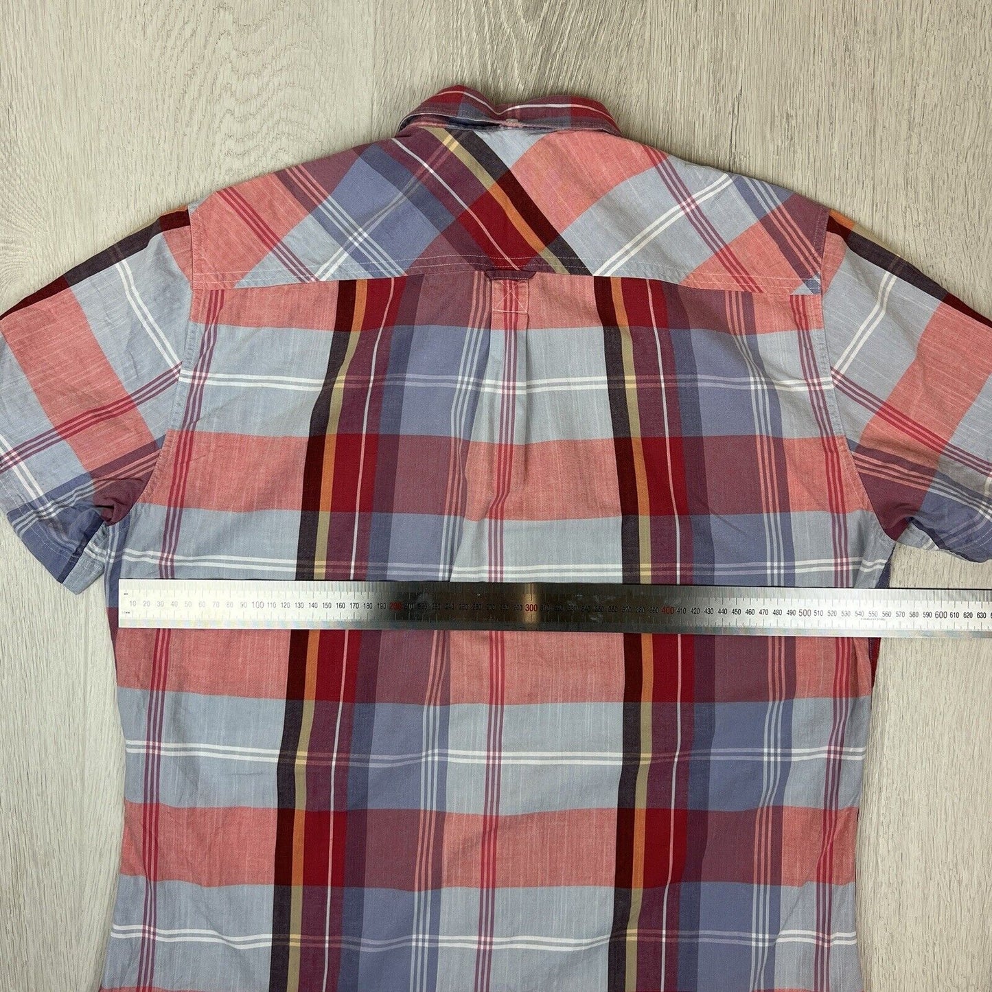 SABA Mens Short Sleeve Button Up Shirt Plaid Pattern Size XL
