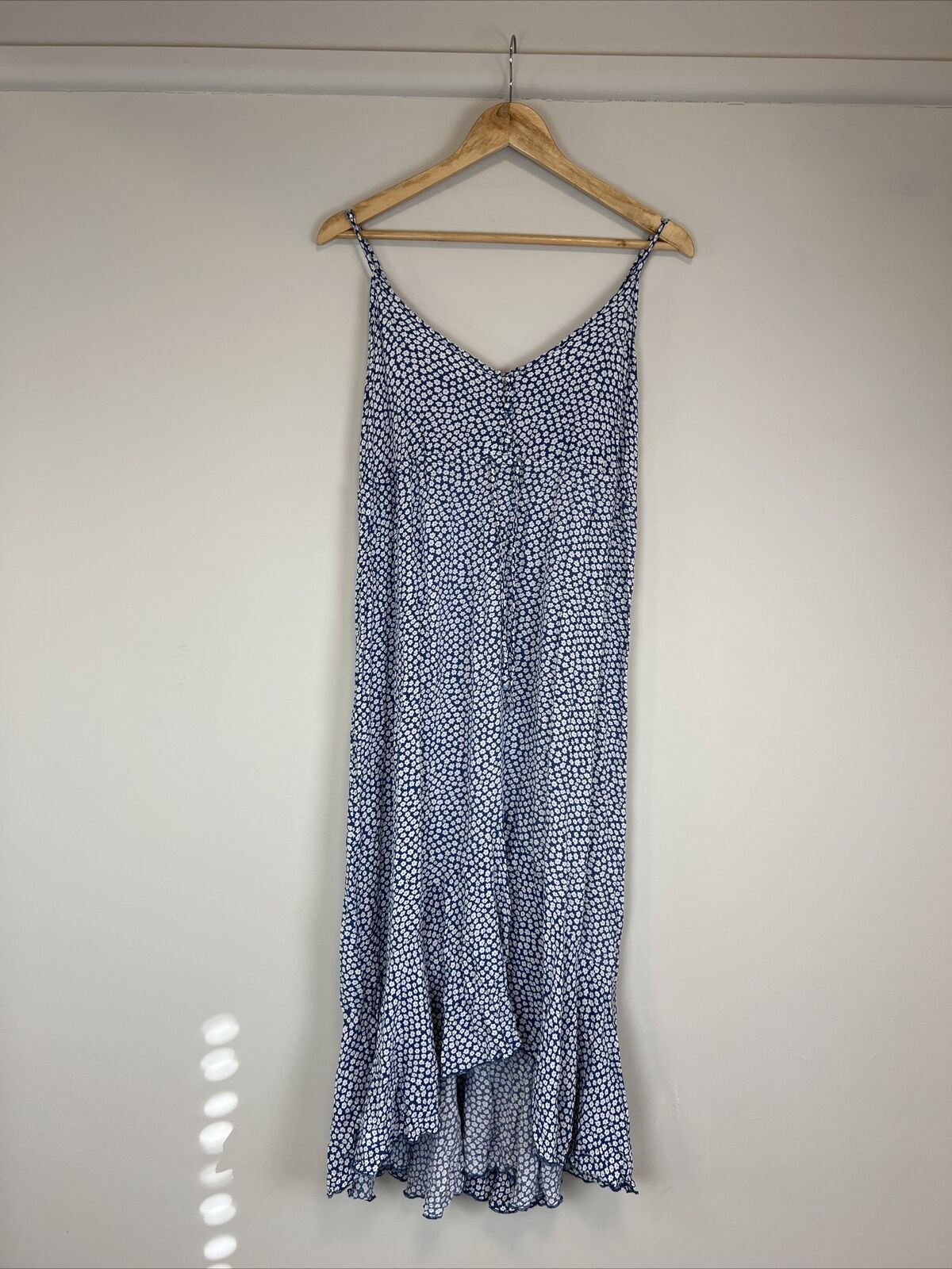 Luukse Womens Blue Floral Sleeveless Midi Dress Size Large