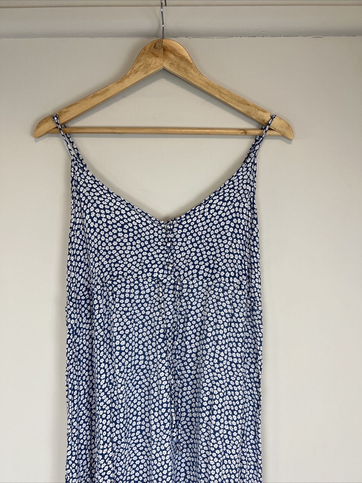 Luukse Womens Blue Floral Sleeveless Midi Dress Size Large