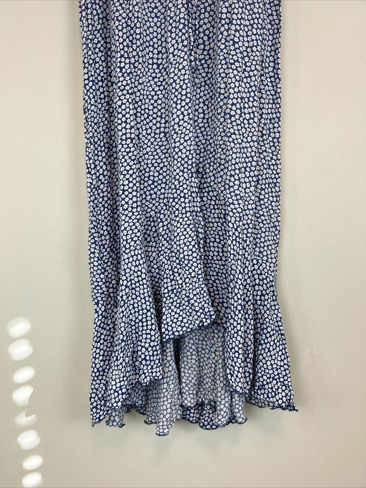 Luukse Womens Blue Floral Sleeveless Midi Dress Size Large