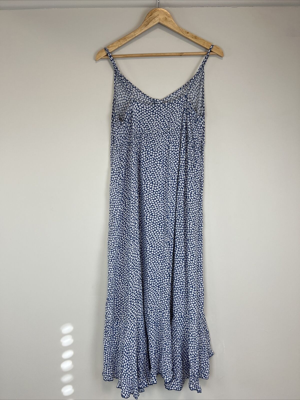 Luukse Womens Blue Floral Sleeveless Midi Dress Size Large