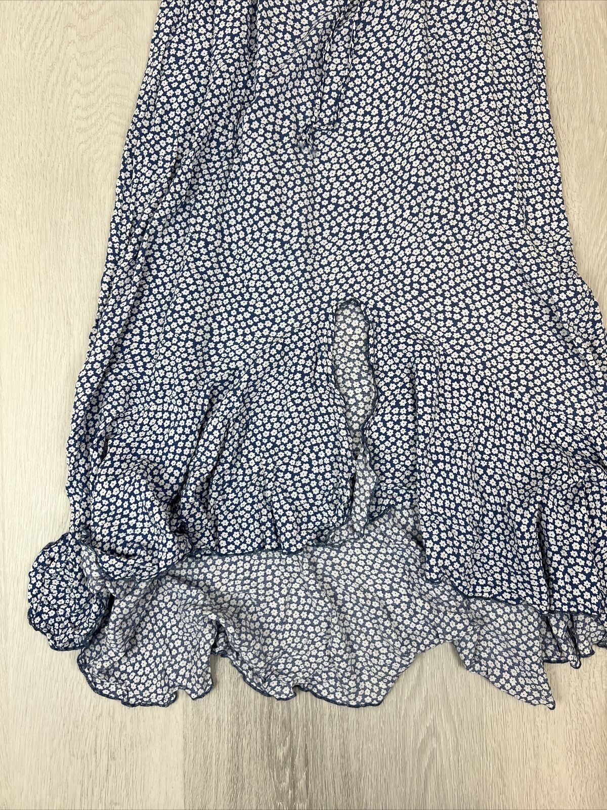 Luukse Womens Blue Floral Sleeveless Midi Dress Size Large