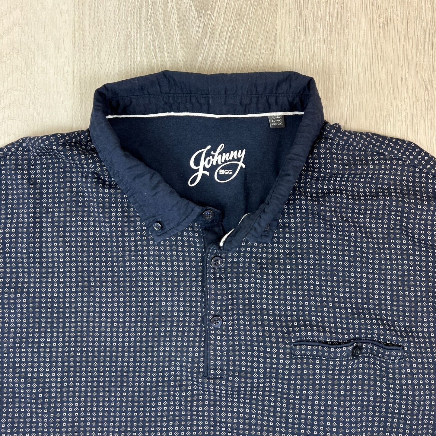 Johnny Bigg Mens Navy Blue Polo Shirt Size 4XL Plus Size