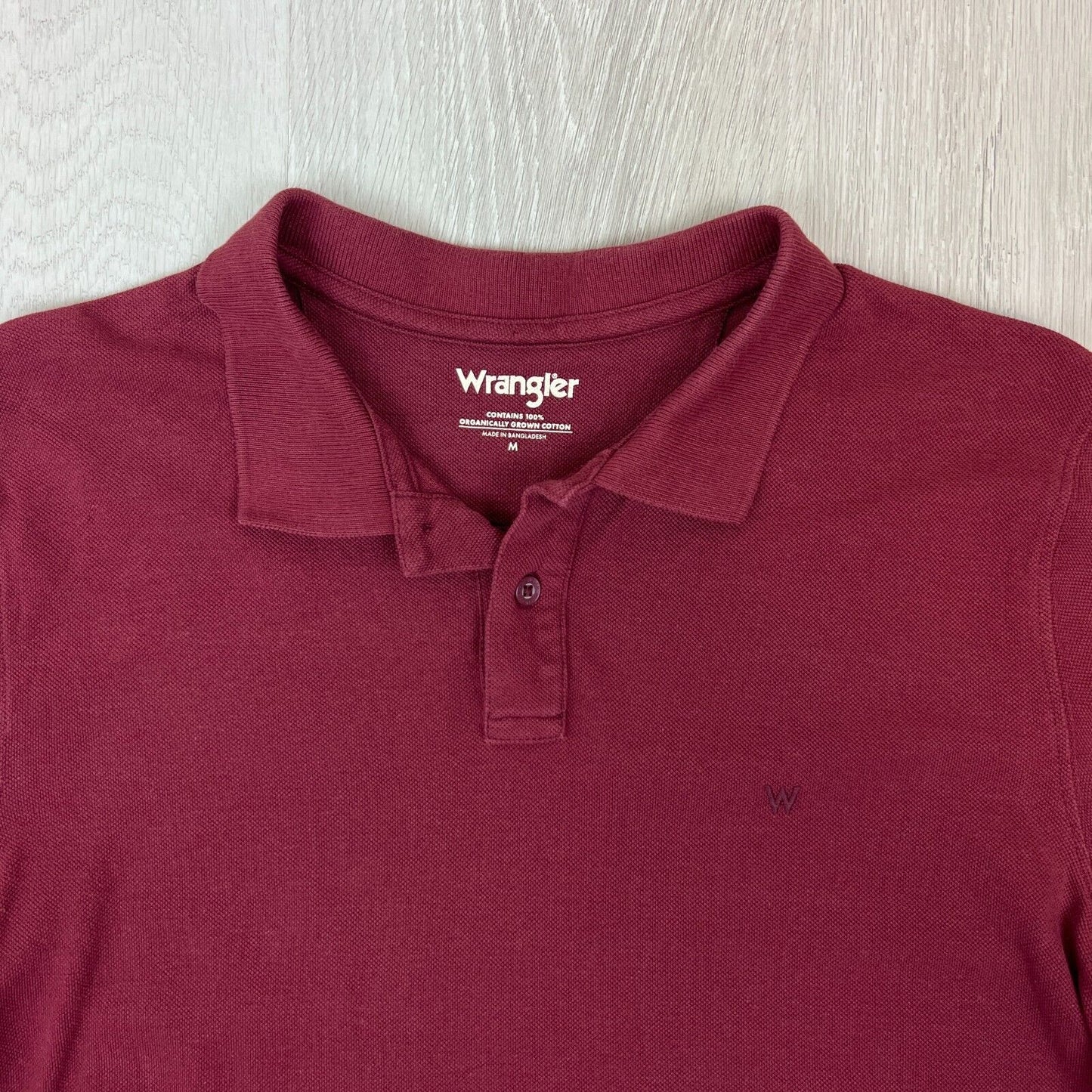 Wrangler Mens Maroon Polo Shirt Size Medium
