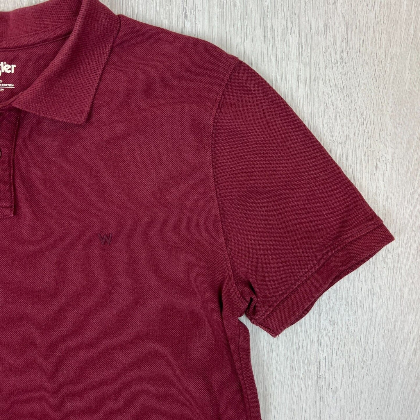 Wrangler Mens Maroon Polo Shirt Size Medium