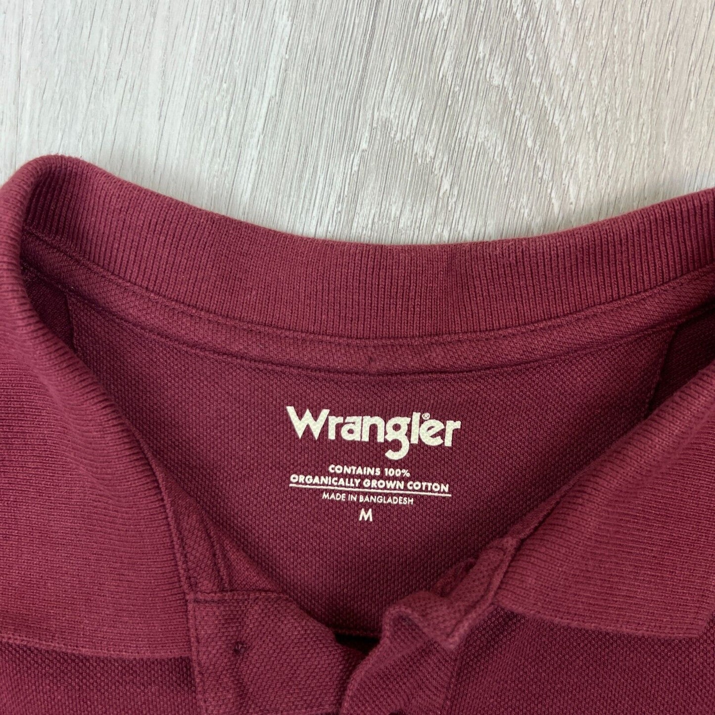Wrangler Mens Maroon Polo Shirt Size Medium