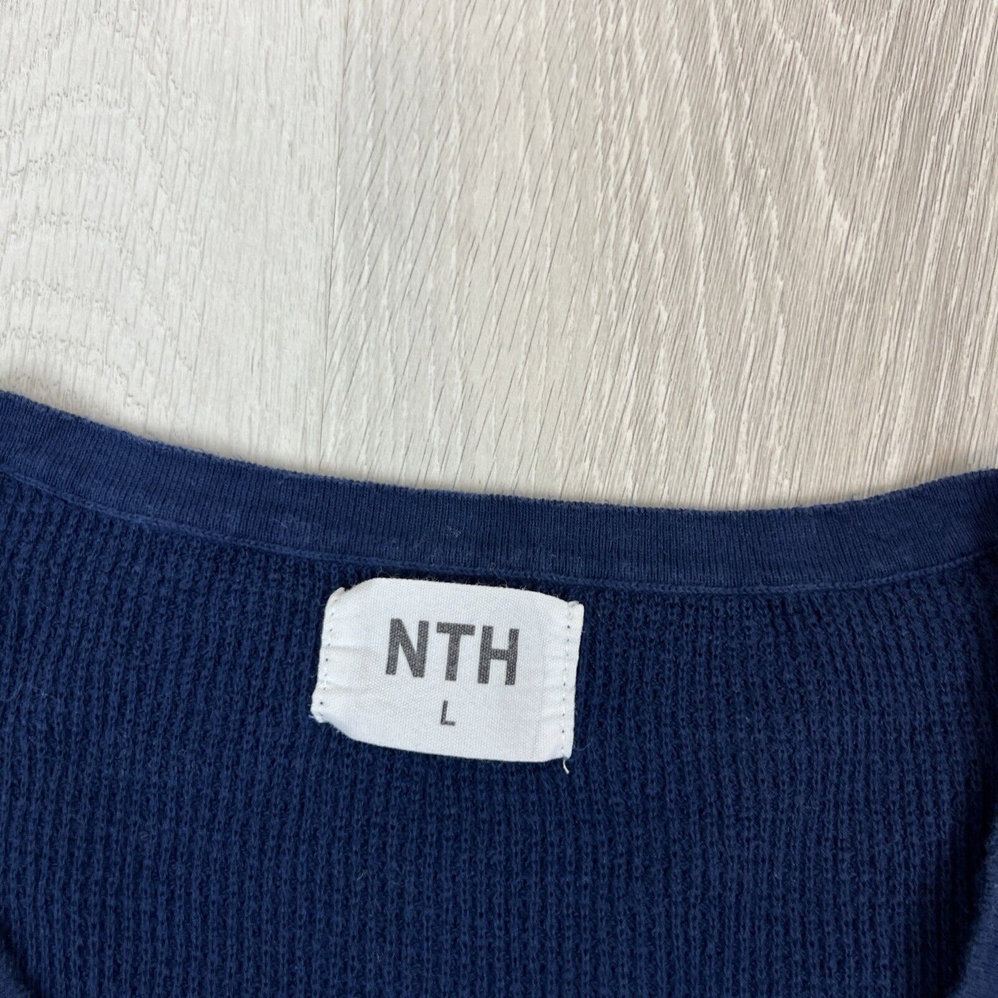 NTH Mens Navy Waffle Knit Singlet Tank Top Size Large