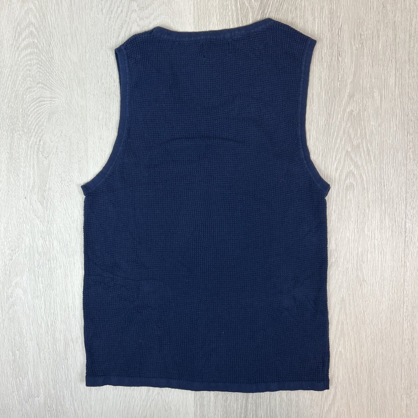 NTH Mens Navy Waffle Knit Singlet Tank Top Size Large