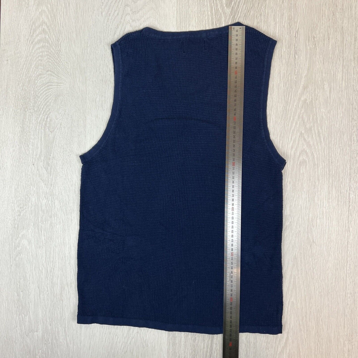NTH Mens Navy Waffle Knit Singlet Tank Top Size Large