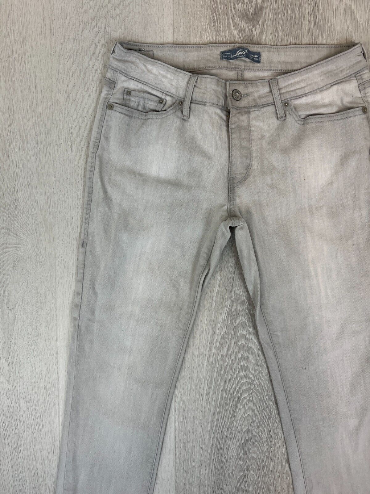 Levis Womens Skinny 511 Grey Denim Jeans Size 10